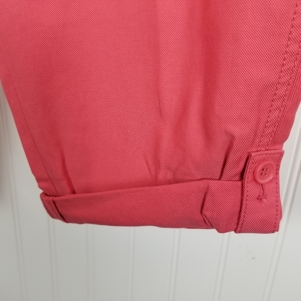 Talbots Womens Size 16P Petite Cropped Pull On Pants Coral Pockets Tie Waist NWT - Picture 6 of 12